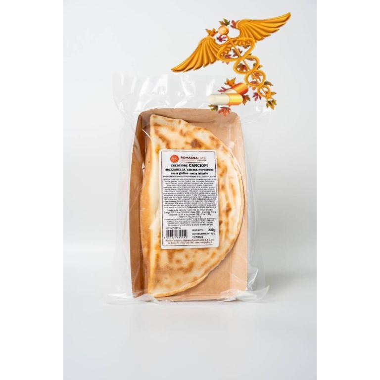 CRESCIONE CARCIOFI PROSCIUTTO COTTO MOZZARELLA CREMA DI PEPERONI 230G