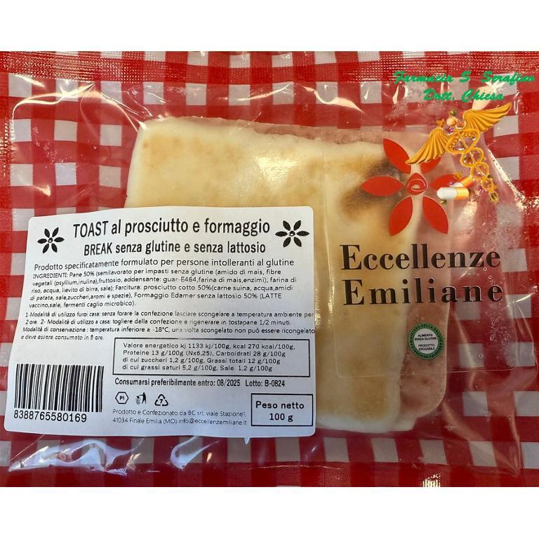 ECCELLENZE EMILIANE TOAST BREAK PROSCIUTTO E FORMAGGIO 100G (SURG)