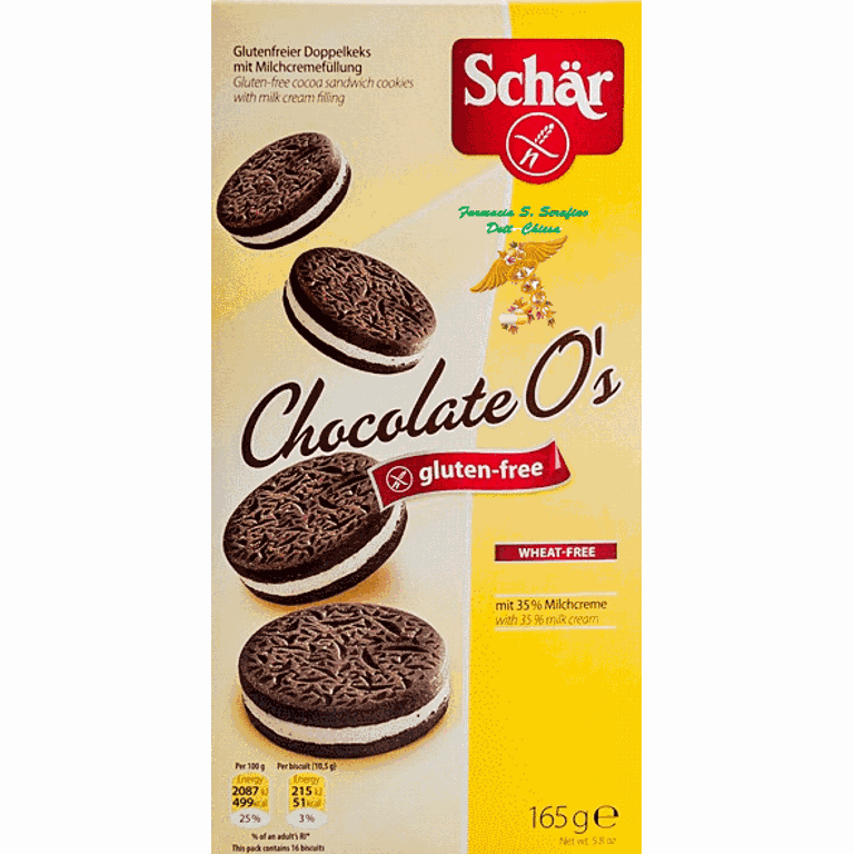 SCHAR CHOCOLATE O'S BISCOTTI 165g